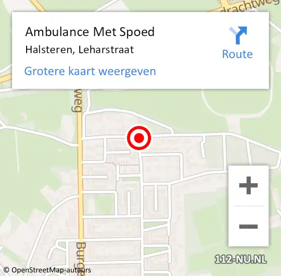 Locatie op kaart van de 112 melding: Ambulance Met Spoed Naar Halsteren, Leharstraat op 13 december 2016 12:18