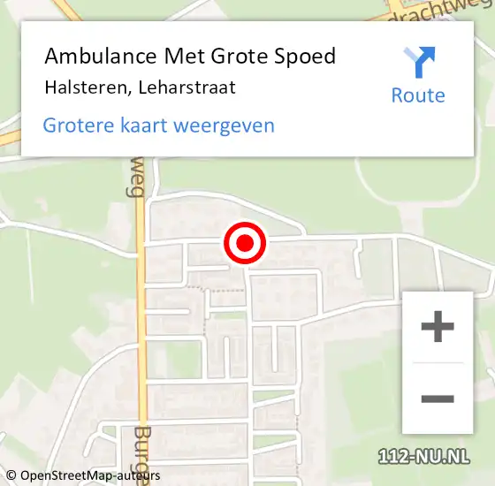 Locatie op kaart van de 112 melding: Ambulance Met Grote Spoed Naar Halsteren, Leharstraat op 13 december 2016 12:19