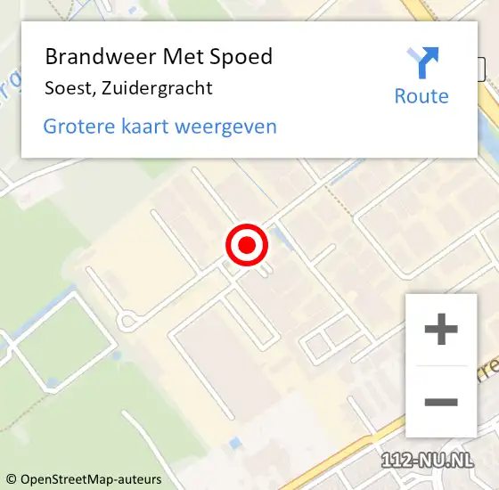 Locatie op kaart van de 112 melding: Brandweer Met Spoed Naar Soest, Zuidergracht op 13 december 2016 12:46