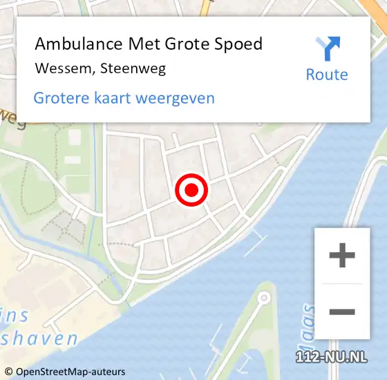 Locatie op kaart van de 112 melding: Ambulance Met Grote Spoed Naar Wessem, Steenweg op 13 december 2016 14:55