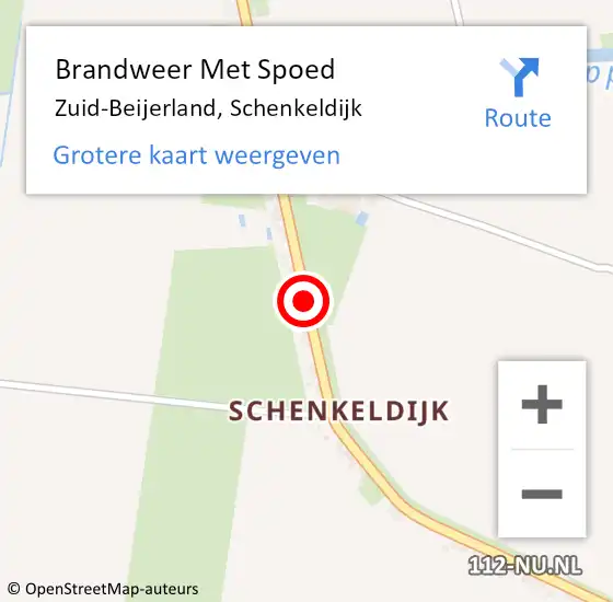 Locatie op kaart van de 112 melding: Brandweer Met Spoed Naar Zuid-Beijerland, Schenkeldijk op 13 december 2016 14:58