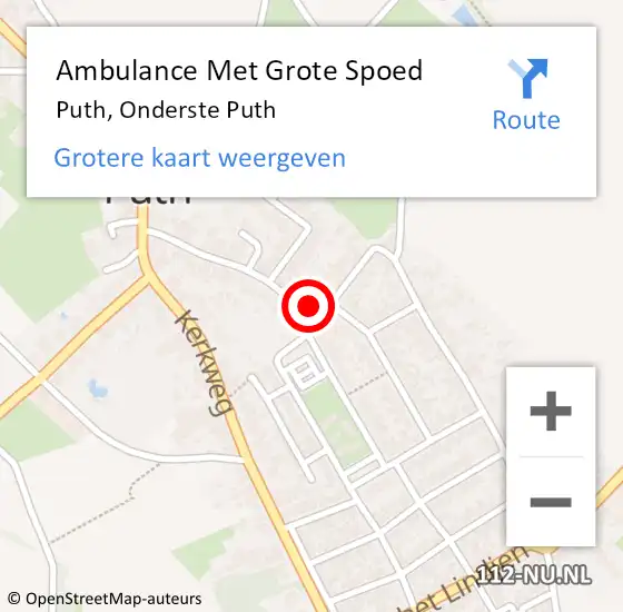 Locatie op kaart van de 112 melding: Ambulance Met Grote Spoed Naar Puth, Onderste Puth op 4 januari 2014 11:42