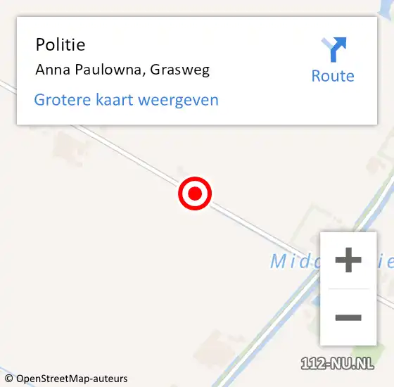 Locatie op kaart van de 112 melding: Politie Anna Paulowna, Grasweg op 13 december 2016 17:52