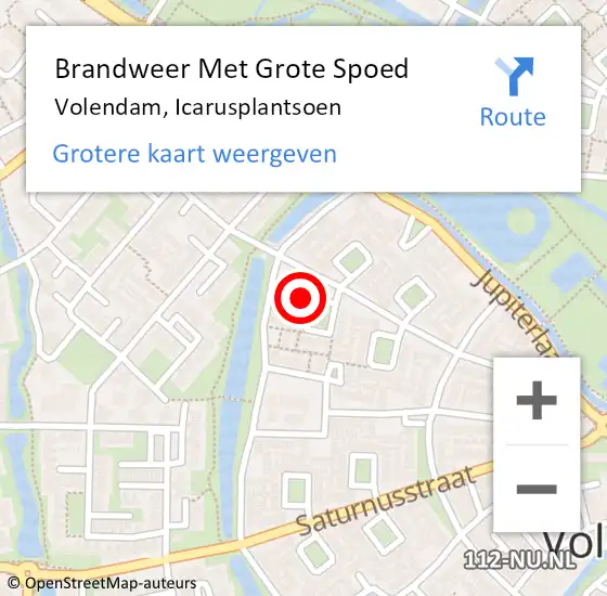 Locatie op kaart van de 112 melding: Brandweer Met Grote Spoed Naar Volendam, Icarusplantsoen op 13 december 2016 18:29