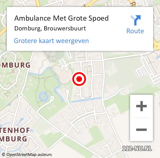 Locatie op kaart van de 112 melding: Ambulance Met Grote Spoed Naar Domburg, Brouwersbuurt op 4 januari 2014 12:14