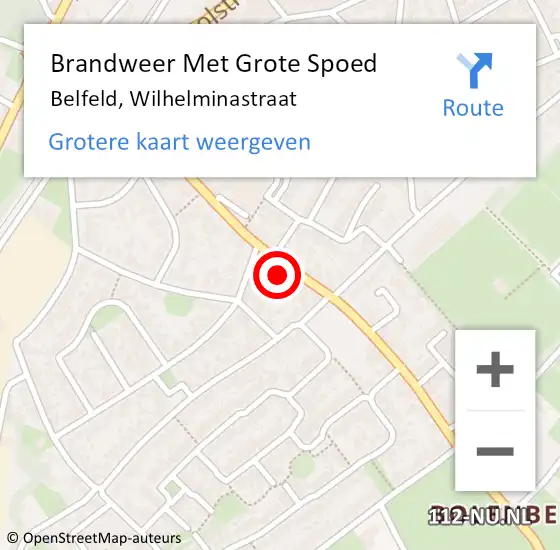 Locatie op kaart van de 112 melding: Brandweer Met Grote Spoed Naar Belfeld, Wilhelminastraat op 14 december 2016 01:56