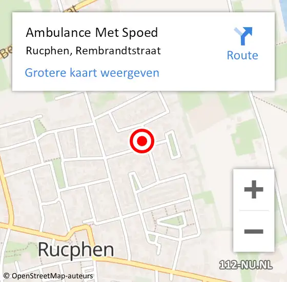 Locatie op kaart van de 112 melding: Ambulance Met Spoed Naar Rucphen, Rembrandtstraat op 14 december 2016 02:19