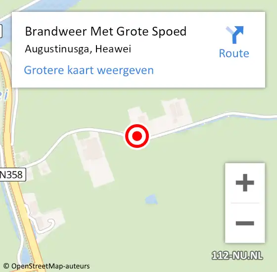 Locatie op kaart van de 112 melding: Brandweer Met Grote Spoed Naar Augustinusga, Heawei op 14 december 2016 03:33