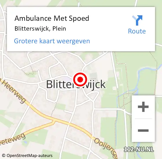 Locatie op kaart van de 112 melding: Ambulance Met Spoed Naar Blitterswijck, Plein op 14 december 2016 09:55