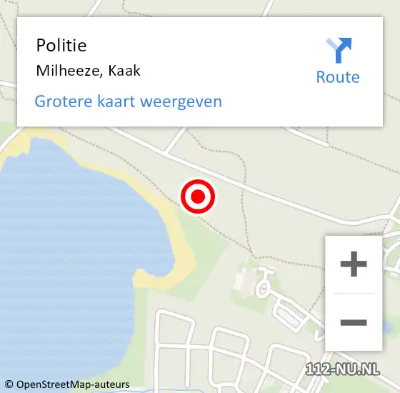 Locatie op kaart van de 112 melding: Politie Milheeze, Kaak op 14 december 2016 10:55