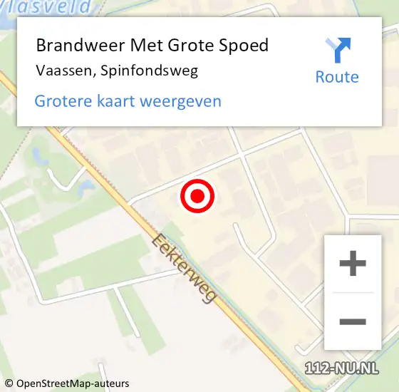 Locatie op kaart van de 112 melding: Brandweer Met Grote Spoed Naar Vaassen, Spinfondsweg op 14 december 2016 11:41