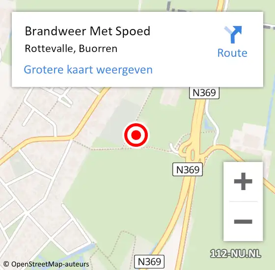 Locatie op kaart van de 112 melding: Brandweer Met Spoed Naar Rottevalle, Buorren op 14 december 2016 12:35