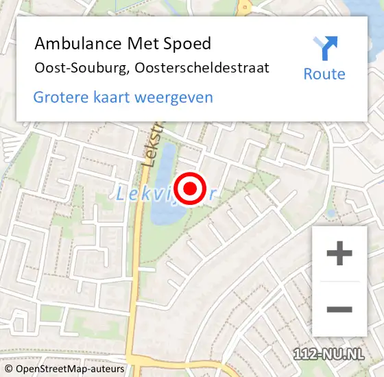 Locatie op kaart van de 112 melding: Ambulance Met Spoed Naar Oost-Souburg, Oosterscheldestraat op 14 december 2016 13:35