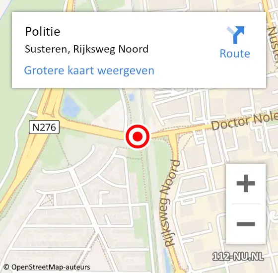 Locatie op kaart van de 112 melding: Politie Susteren, Rijksweg Noord op 14 december 2016 13:40