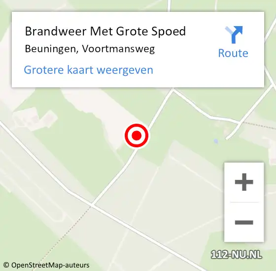 Locatie op kaart van de 112 melding: Brandweer Met Grote Spoed Naar Beuningen, Voortmansweg op 14 december 2016 15:37