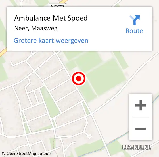 Locatie op kaart van de 112 melding: Ambulance Met Spoed Naar Neer, Maasweg op 14 december 2016 18:51