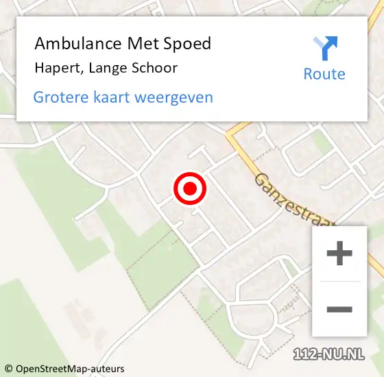 Locatie op kaart van de 112 melding: Ambulance Met Spoed Naar Hapert, Lange Schoor op 14 december 2016 21:08