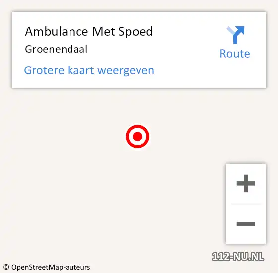 Locatie op kaart van de 112 melding: Ambulance Met Spoed Naar Groenendaal op 14 december 2016 22:29