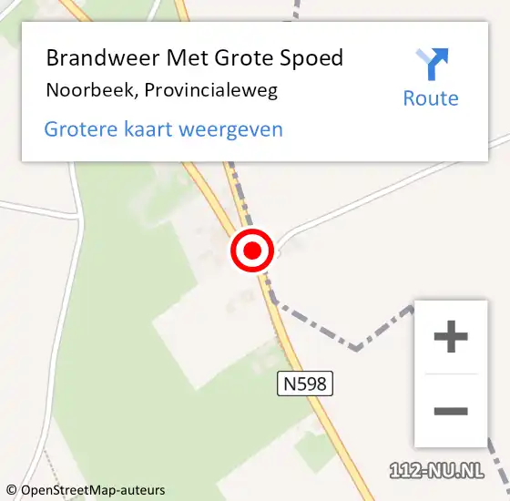 Locatie op kaart van de 112 melding: Brandweer Met Grote Spoed Naar Noorbeek, Provincialeweg op 14 december 2016 23:31