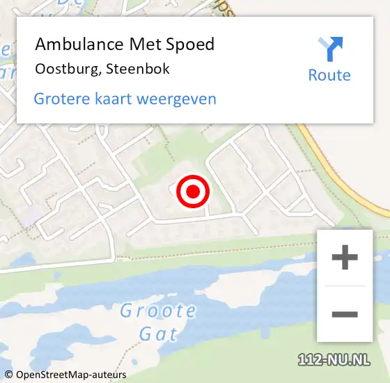 Locatie op kaart van de 112 melding: Ambulance Met Spoed Naar Oostburg, Steenbok op 14 december 2016 23:32