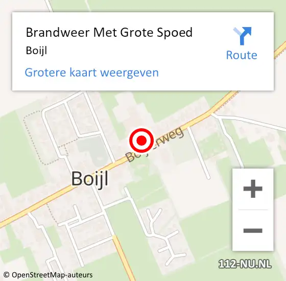 Locatie op kaart van de 112 melding: Brandweer Met Grote Spoed Naar Boijl op 15 december 2016 07:25