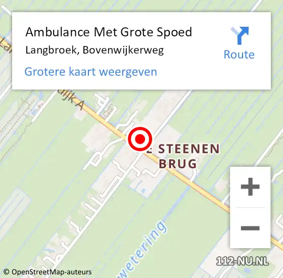 Locatie op kaart van de 112 melding: Ambulance Met Grote Spoed Naar Langbroek, Bovenwijkerweg op 15 december 2016 07:45