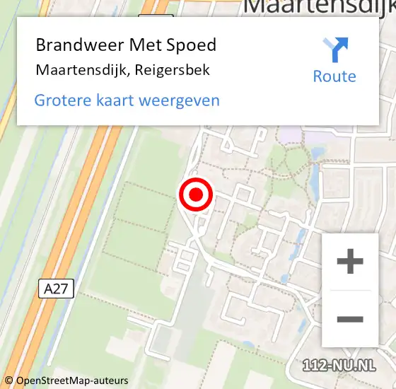 Locatie op kaart van de 112 melding: Brandweer Met Spoed Naar Maartensdijk, Reigersbek op 15 december 2016 08:55