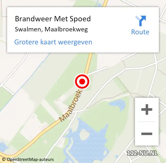 Locatie op kaart van de 112 melding: Brandweer Met Spoed Naar Swalmen, Maalbroekweg op 15 december 2016 11:14