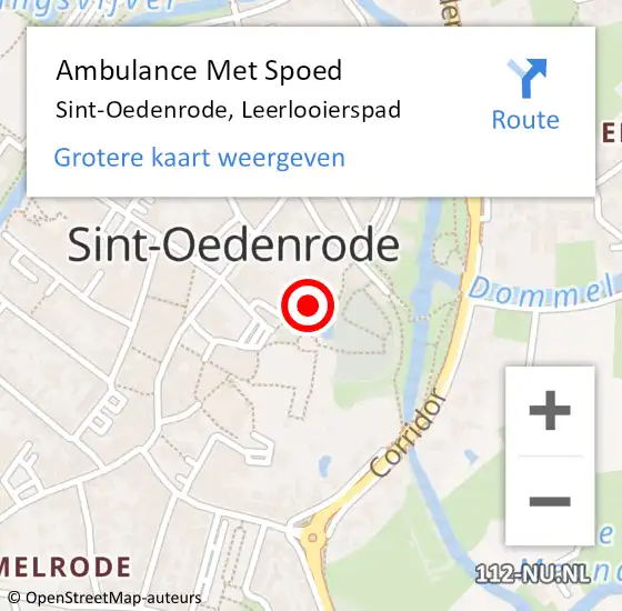 Locatie op kaart van de 112 melding: Ambulance Met Spoed Naar Sint-Oedenrode, Leerlooierspad op 15 december 2016 12:37