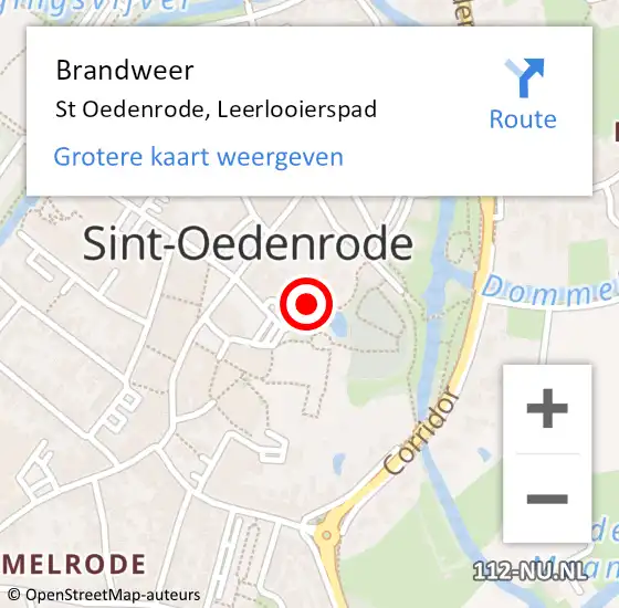 Locatie op kaart van de 112 melding: Brandweer St Oedenrode, Leerlooierspad op 15 december 2016 12:40