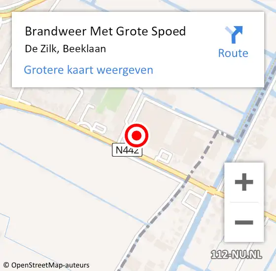 Locatie op kaart van de 112 melding: Brandweer Met Grote Spoed Naar De Zilk, Beeklaan op 15 december 2016 12:52