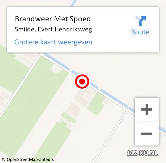 Locatie op kaart van de 112 melding: Brandweer Met Spoed Naar Smilde, Evert Hendriksweg op 4 januari 2014 15:35