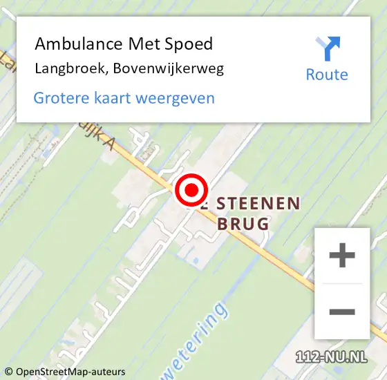 Locatie op kaart van de 112 melding: Ambulance Met Spoed Naar Langbroek, Bovenwijkerweg op 15 december 2016 13:21