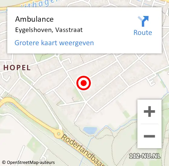 Locatie op kaart van de 112 melding: Ambulance Eygelshoven, Vasstraat op 4 januari 2014 15:37