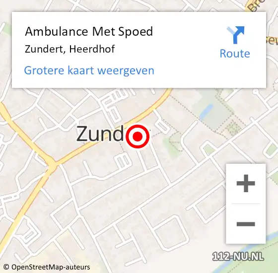 Locatie op kaart van de 112 melding: Ambulance Met Spoed Naar Zundert, Heerdhof op 15 december 2016 15:41