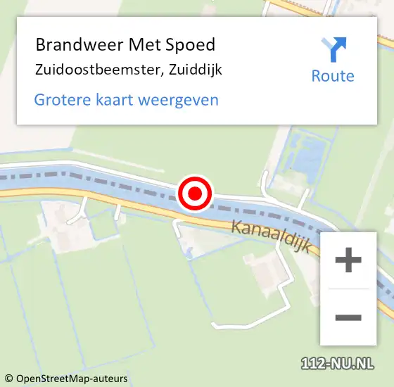 Locatie op kaart van de 112 melding: Brandweer Met Spoed Naar Zuidoostbeemster, Zuiddijk op 15 december 2016 15:49