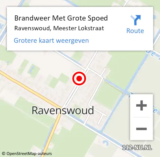 Locatie op kaart van de 112 melding: Brandweer Met Grote Spoed Naar Ravenswoud, Meester Lokstraat op 15 december 2016 15:59