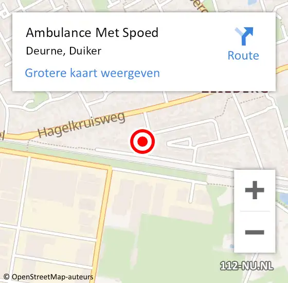 Locatie op kaart van de 112 melding: Ambulance Met Spoed Naar Deurne, Duiker op 15 december 2016 16:28