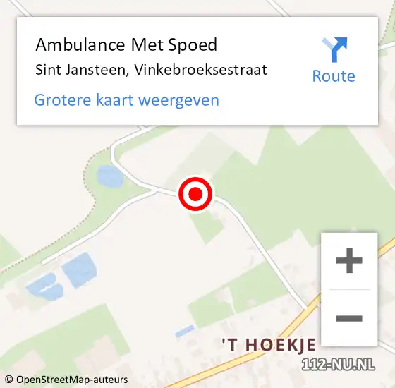 Locatie op kaart van de 112 melding: Ambulance Met Spoed Naar Sint Jansteen, Vinkebroeksestraat op 15 december 2016 17:00