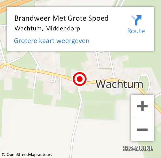 Locatie op kaart van de 112 melding: Brandweer Met Grote Spoed Naar Wachtum, Middendorp op 15 december 2016 19:27