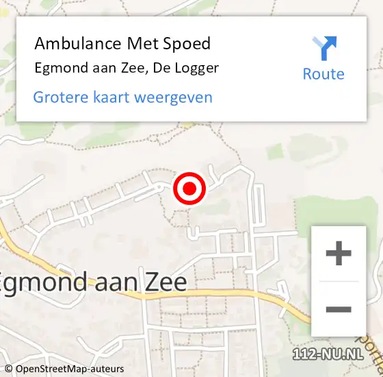 Locatie op kaart van de 112 melding: Ambulance Met Spoed Naar Egmond aan Zee, De Logger op 15 december 2016 22:37