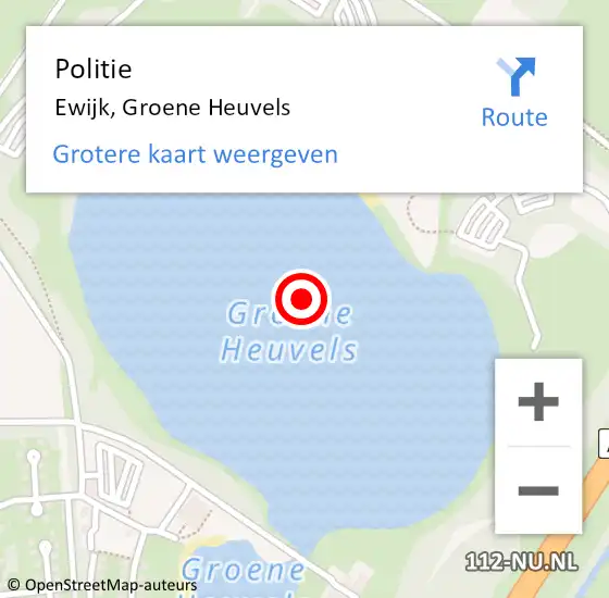 Locatie op kaart van de 112 melding: Politie Ewijk, Groene Heuvels op 15 december 2016 22:38