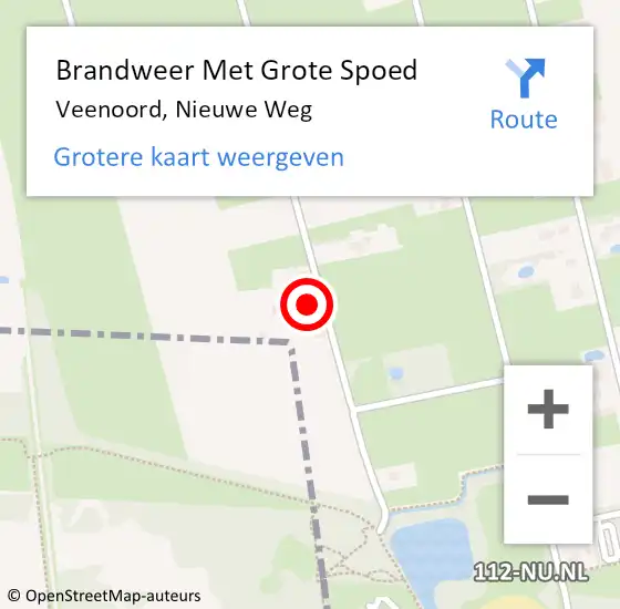 Locatie op kaart van de 112 melding: Brandweer Met Grote Spoed Naar Veenoord, Nieuwe Weg op 4 januari 2014 16:42