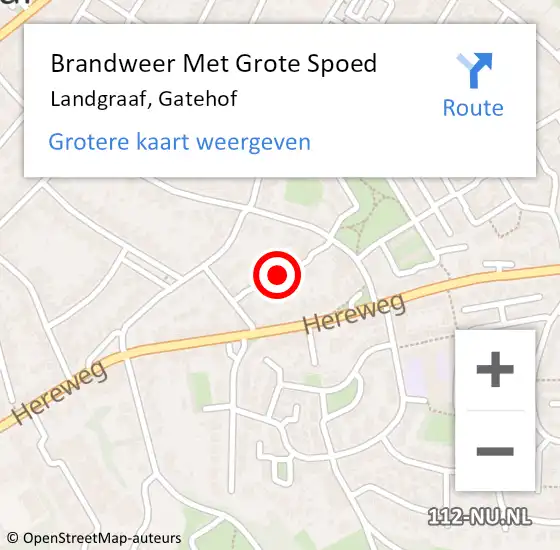 Locatie op kaart van de 112 melding: Brandweer Met Grote Spoed Naar Landgraaf, Gatehof op 16 december 2016 02:57