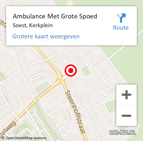 Locatie op kaart van de 112 melding: Ambulance Met Grote Spoed Naar Soest, Kerkplein op 16 december 2016 02:57