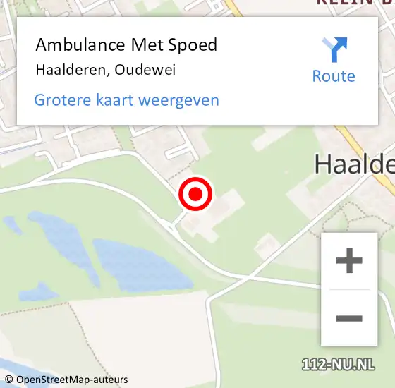 Locatie op kaart van de 112 melding: Ambulance Met Spoed Naar Haalderen, Oudewei op 16 december 2016 07:51