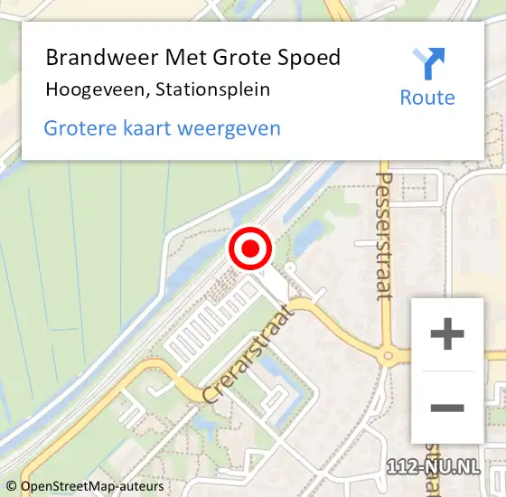 Locatie op kaart van de 112 melding: Brandweer Met Grote Spoed Naar Hoogeveen, Stationsplein op 16 december 2016 08:03