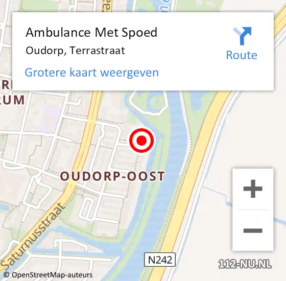 Locatie op kaart van de 112 melding: Ambulance Met Spoed Naar Oudorp, Terrastraat op 16 december 2016 08:26