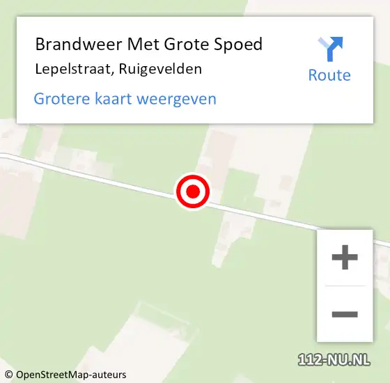 Locatie op kaart van de 112 melding: Brandweer Met Grote Spoed Naar Lepelstraat, Ruigevelden op 16 december 2016 10:11