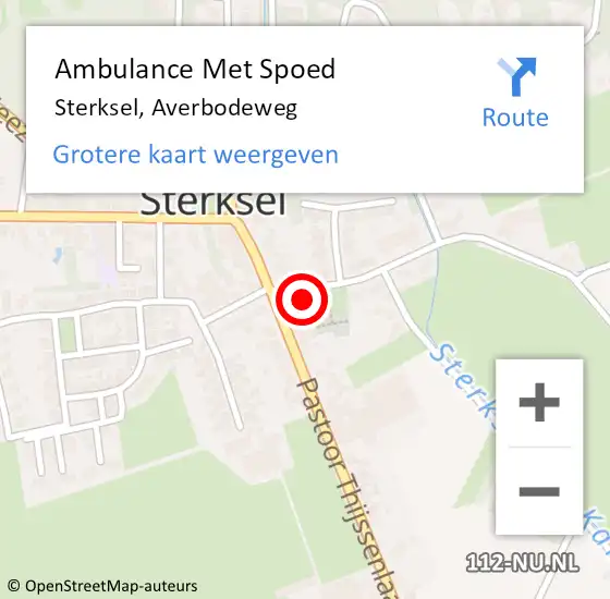 Locatie op kaart van de 112 melding: Ambulance Met Spoed Naar Sterksel, Averbodeweg op 16 december 2016 11:05